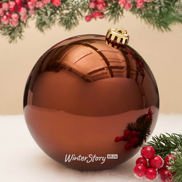 Пластиковый шар Гранд 15 см, бронзовый глянцевый Winter Deco