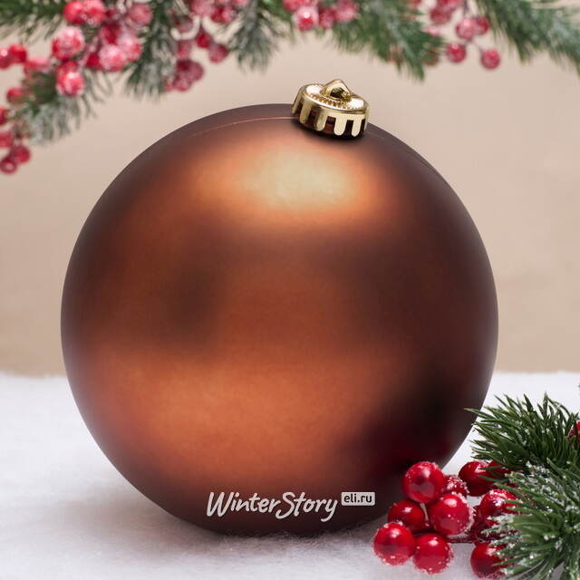 Пластиковый шар Гранд 15 см, бронзовый матовый Winter Deco