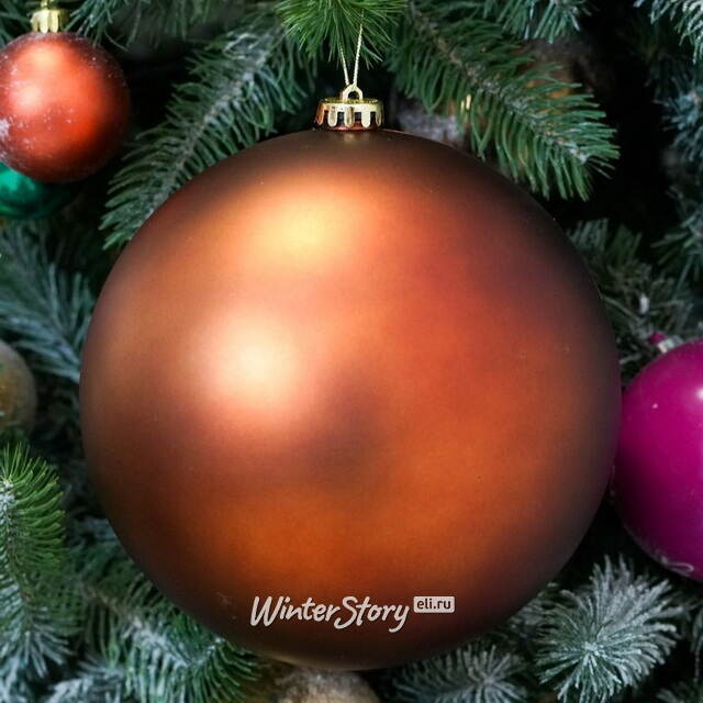 Пластиковый шар Сондер 20 см, бронзовый матовый Winter Deco