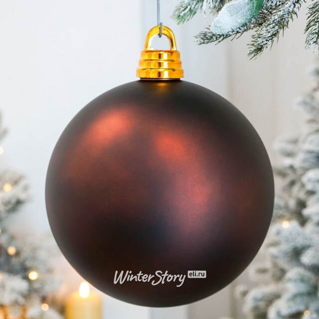 Пластиковый шар Сондер 25 см, шоколадный матовый Winter Deco
