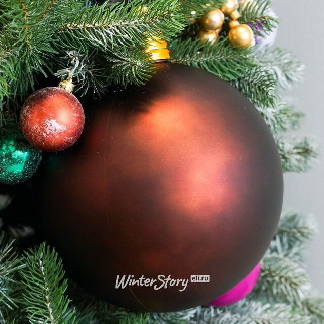 Пластиковый шар Сондер 25 см, шоколадный матовый Winter Deco