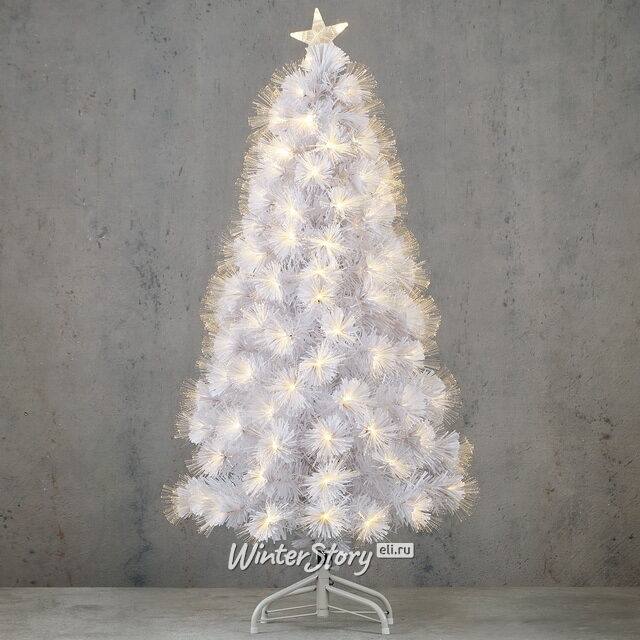 Оптоволоконная елка White Romery 120 см, ПВХ, контроллер Edelman