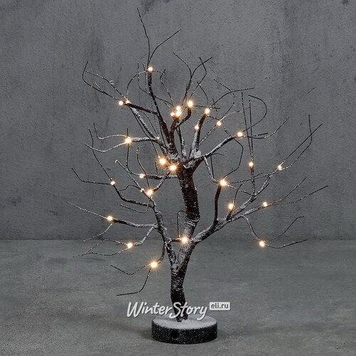 Светодиодное дерево Ольсен 55 см, 30 теплых белых LED ламп, на батарейках, IP20 Edelman