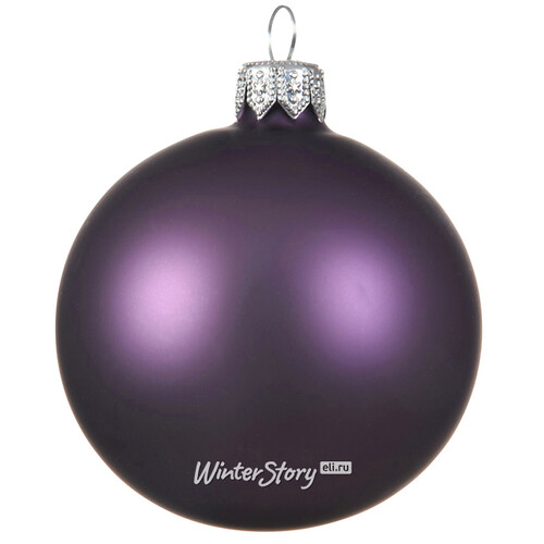 Стеклянный матовый елочный шар Royal Classic 15 см пурпурный шелк Kaemingk