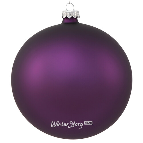 Стеклянный матовый елочный шар Royal Classic 15 см пурпурный шелк Kaemingk