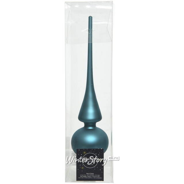 Верхушка Royal Classic 26 см бирюзовая матовая, стекло Kaemingk (Кейминг)