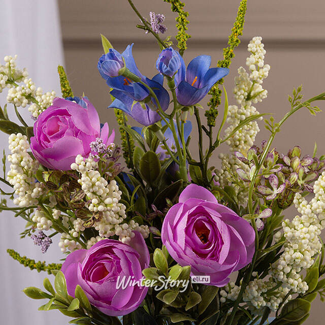 Искусственный букет Лютики 35 см фиолетовый Edelman