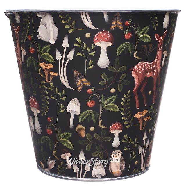 Металлическое кашпо Runcorn - Лесная Поляна 21 см черное Edelman