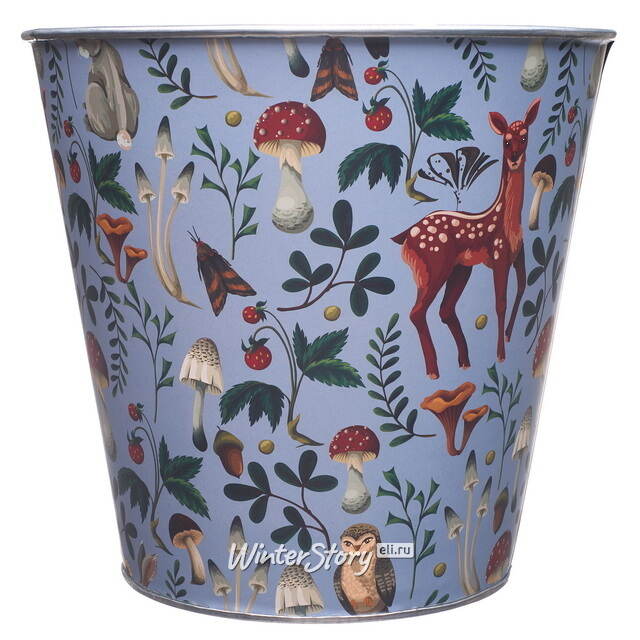 Металлическое кашпо Runcorn - Лесная Поляна 21 см голубое Edelman