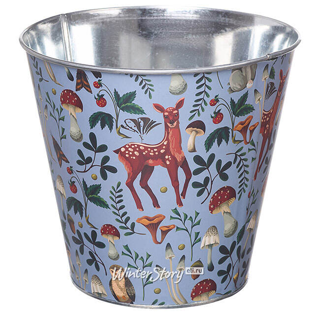 Металлическое кашпо Runcorn - Лесная Поляна 21 см голубое Edelman