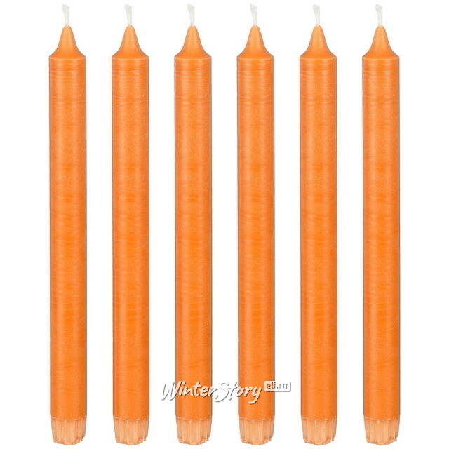 Столовые свечи Ricordo 25 см оранжевые, 6 шт Edelman