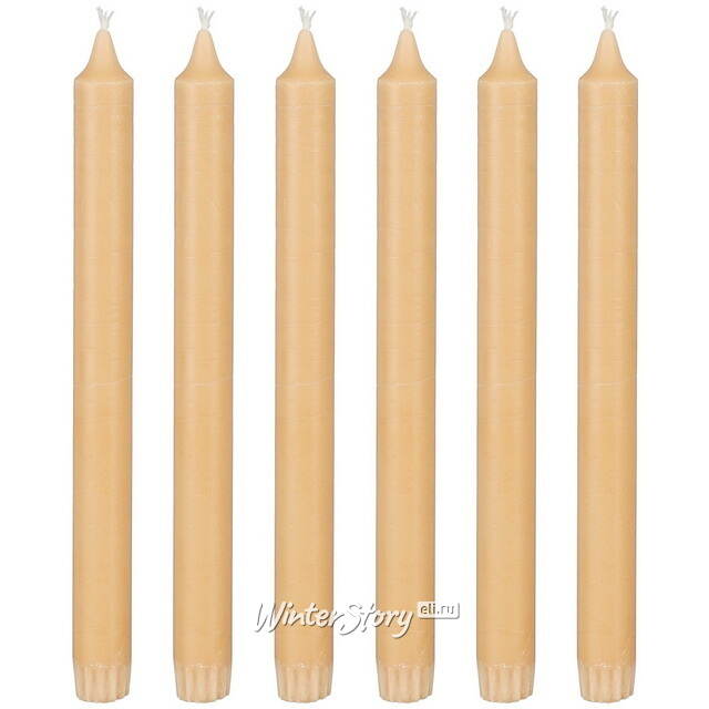 Столовые свечи Ricordo 25 см бежевые, 6 шт Edelman