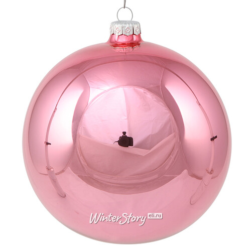 Стеклянный глянцевый елочный шар Royal Classic 15 см розовое конфетти Kaemingk