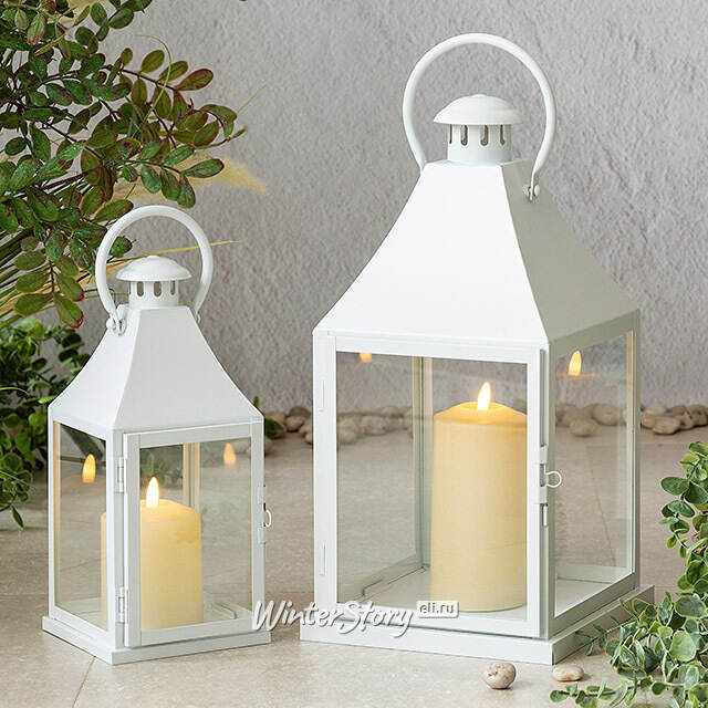 Декоративный подсвечник-фонарь Бильбао 40 см белый Edelman