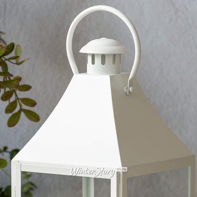Декоративный подсвечник-фонарь Бильбао 40 см белый Edelman