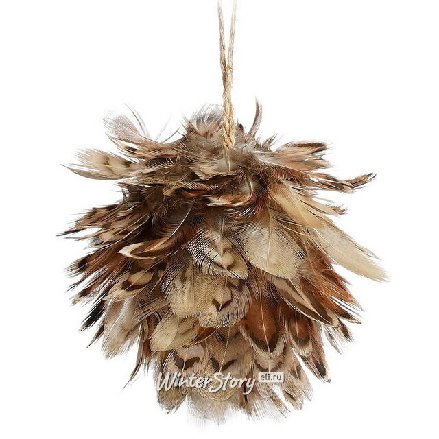 Елочный шар из перьев Plume Duveteuse 8 см Edelman