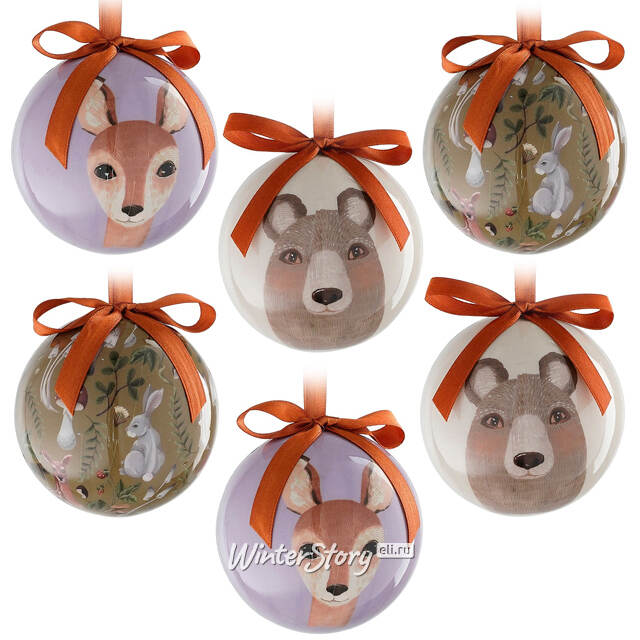 Набор елочных шаров Present: Lovely Animals 8 см, 14 шт Edelman
