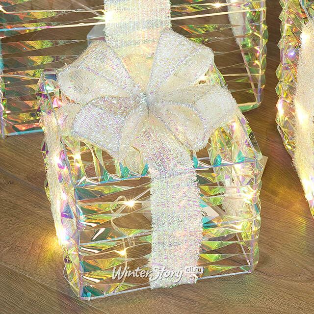 Светящиеся подарки Frosty Fantasy - Rainbow 17-29 см, 3 шт, 20 теплых белых LED ламп, на батарейках Edelman