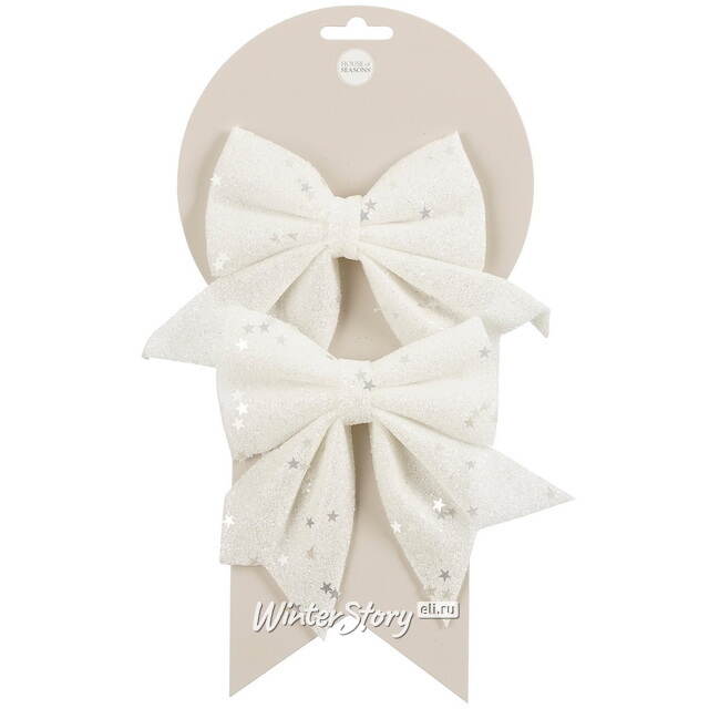 Бант для декора Feira 13*12 см белый, 2 шт Edelman