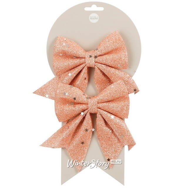 Бант для декора Feira 13*12 см персиковый, 2 шт Edelman