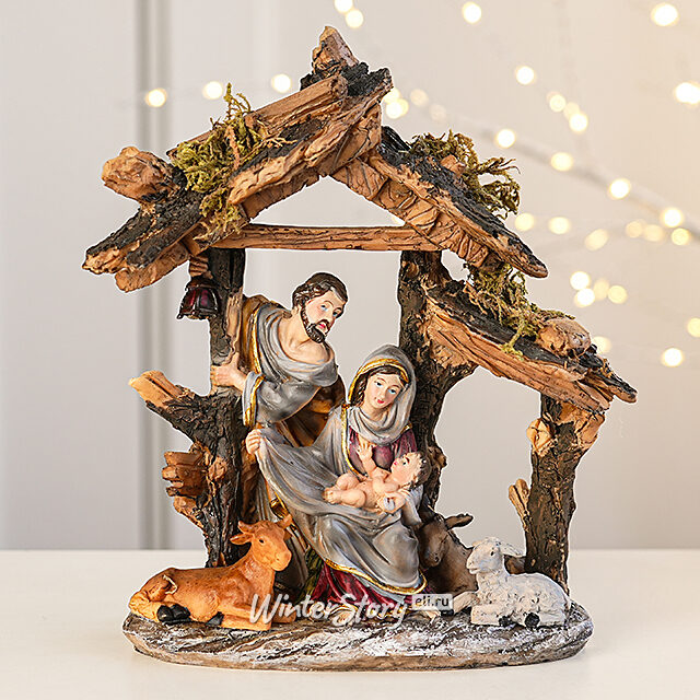 Рождественский вертеп Дева Мария убаюкивает младенца Иисуса 21 см Edelman