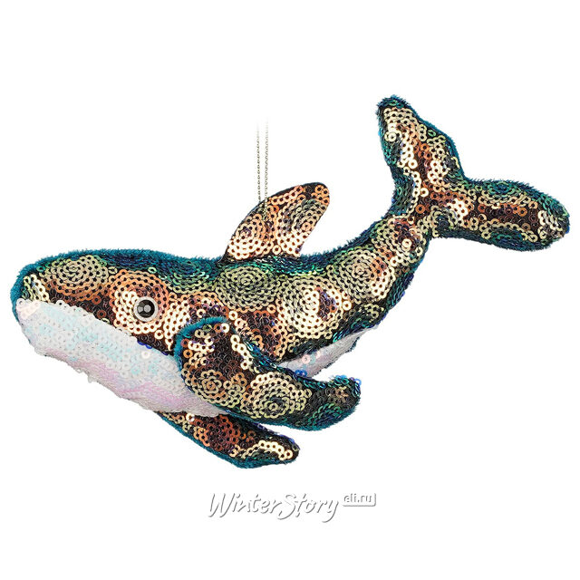Елочная игрушка Кит - Ecailles de Mer 18 см, подвеска Edelman