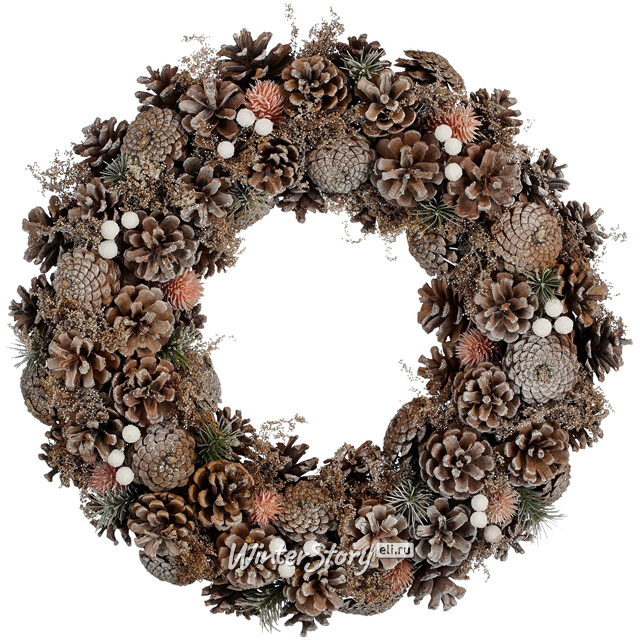 Венок для свечи из шишек Магический Лес 50 см Edelman