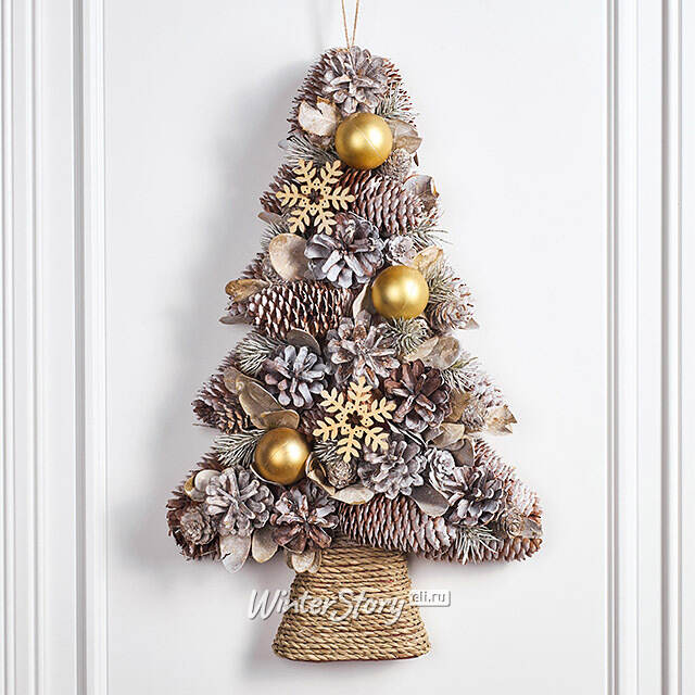 Декоративная елка из шишек Золотая Метель 44 см Edelman