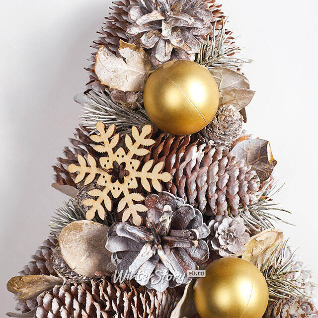 Декоративная елка из шишек Золотая Метель 44 см Edelman