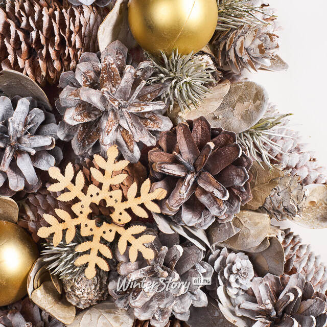 Декоративная елка из шишек Золотая Метель 44 см Edelman