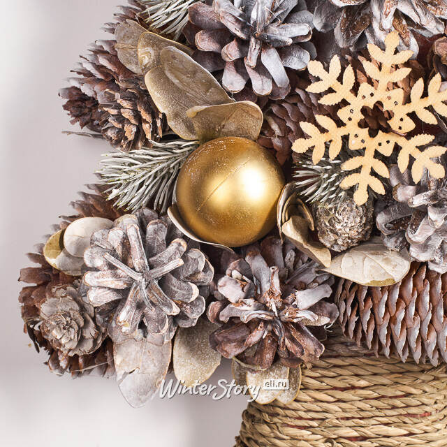 Декоративная елка из шишек Золотая Метель 44 см Edelman