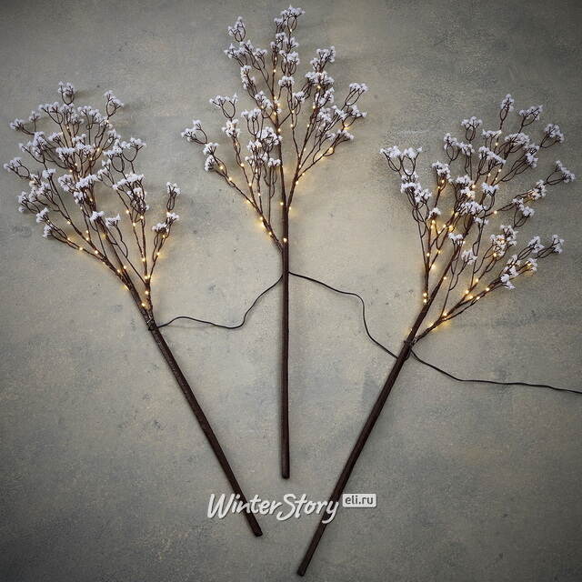 Набор светящихся веток Гипсофила Arbre 100 см белые, 45 теплых белых LED ламп, 3 шт, IP44 Edelman