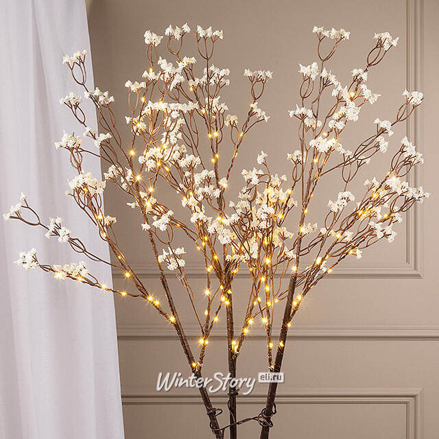 Набор светящихся веток Гипсофила Arbre 100 см белые, 45 теплых белых LED ламп, 3 шт, IP44 Edelman