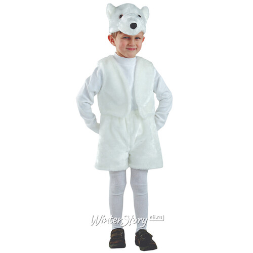 Карнавальный костюм Медвежонок Белый, рост 110 см Батик