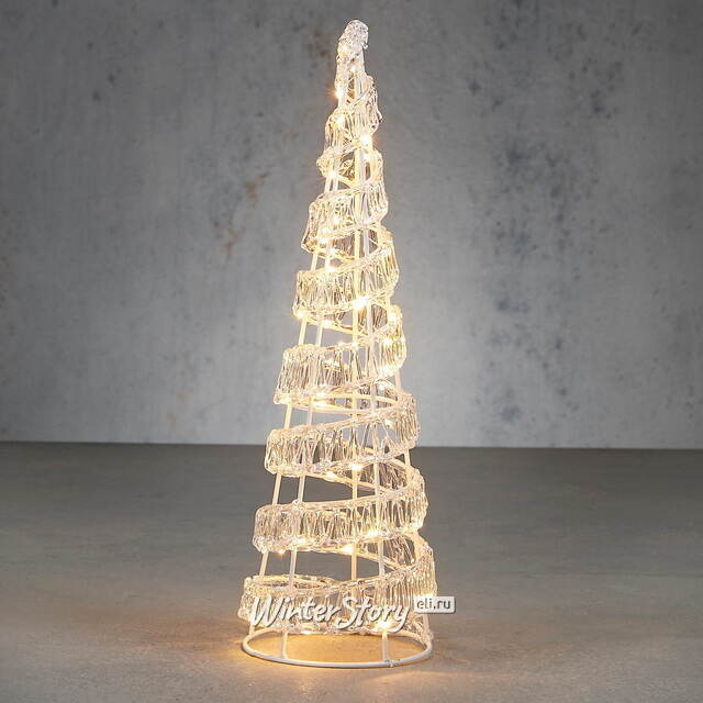 Светящаяся фигура Елка Lisburn 40 см, 45 теплых белых LED ламп, на батарейках, таймер, IP44 Edelman