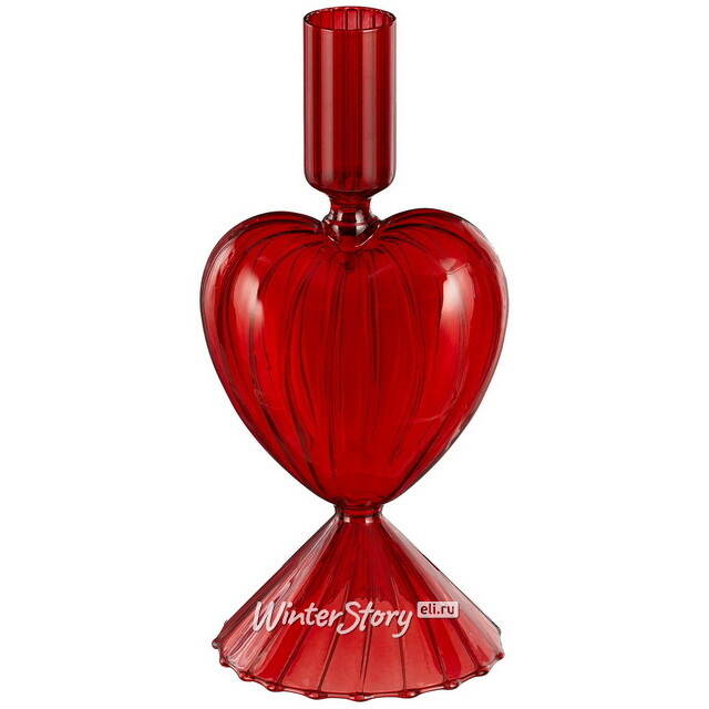 Стеклянный подсвечник Cuore Cristallo - Red Flame 20 см Edelman