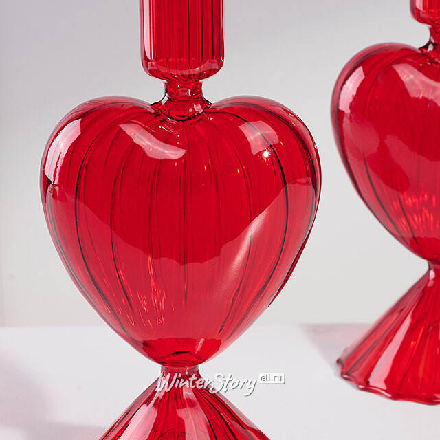 Стеклянный подсвечник Cuore Cristallo - Red Flame 20 см Edelman