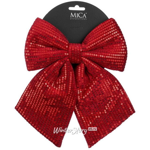 Бант на елку Luxury 23*20 см алый Edelman
