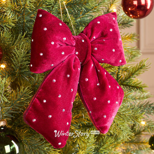 Бант на елку Bomont - Crystal Elegant 17*15 см бордовый Edelman