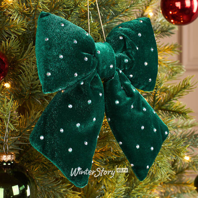 Бант на елку Bomont - Crystal Elegant 17*15 см изумрудный Edelman