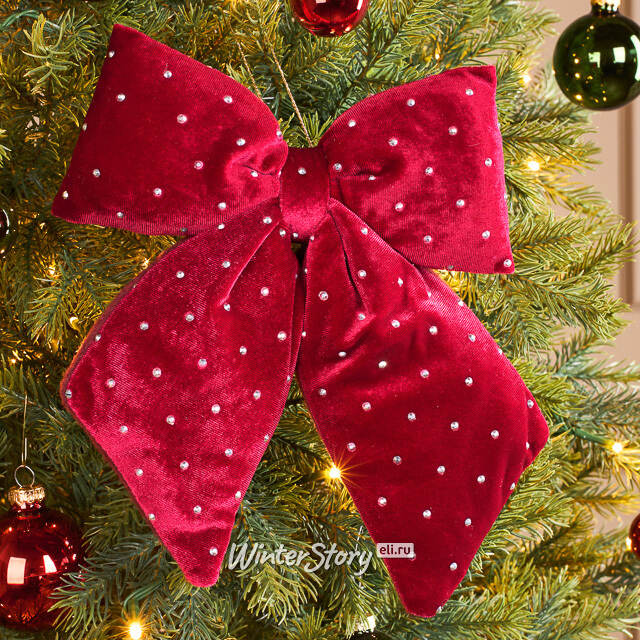 Бант на елку Bomont - Crystal Elegant 23*20 см бордовый Edelman