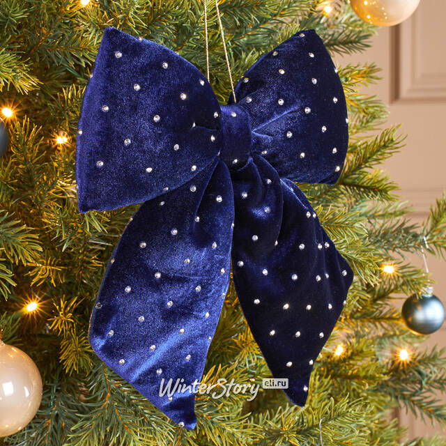 Бант на елку Bomont - Crystal Elegant 23*20 см синий Edelman