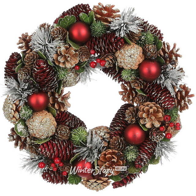 Новогодний венок из шишек Belper - Winter Symphony 34 см Edelman