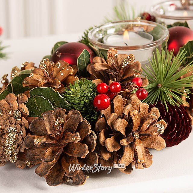 Подсвечник из шишек Belper - Winter Symphony 54 см Edelman