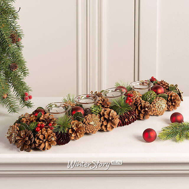 Подсвечник из шишек Belper - Winter Symphony 54 см Edelman