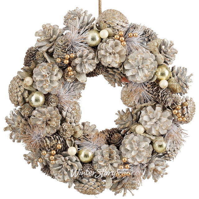Новогодний венок White Fantasy 34 см Edelman