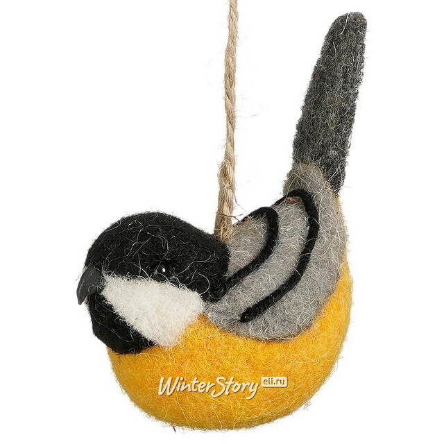 Елочные игрушки Птички: Воробьи-Синички 13 см, 3 шт Edelman