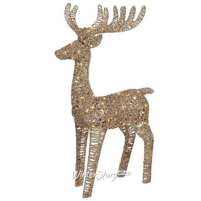 Светодиодный олень Бейтон 107 см, 60 теплых белых LED ламп, IP44 Edelman