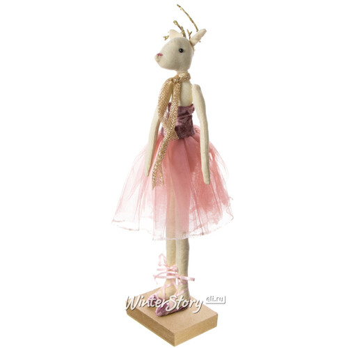 Декоративная фигурка Олень - Леди Эвелин в лиловом бархатном платье 30 см Due Esse Christmas