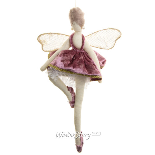 Кукла на елку Фея - Балерина Мария - Мариинские танцы 24 см розовая, подвеска Due Esse Christmas